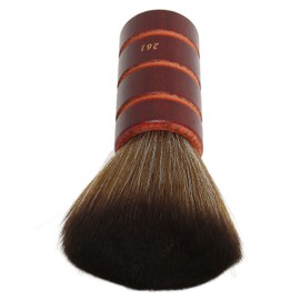 Anself Wooden Face Dust Brush, Neck Dust Brush, Soft Hairdressing Facial Cleansing Hair Brush, Nylon Hair, Wooden Handle Cutting Kits for Hairdressing Salon, Brown