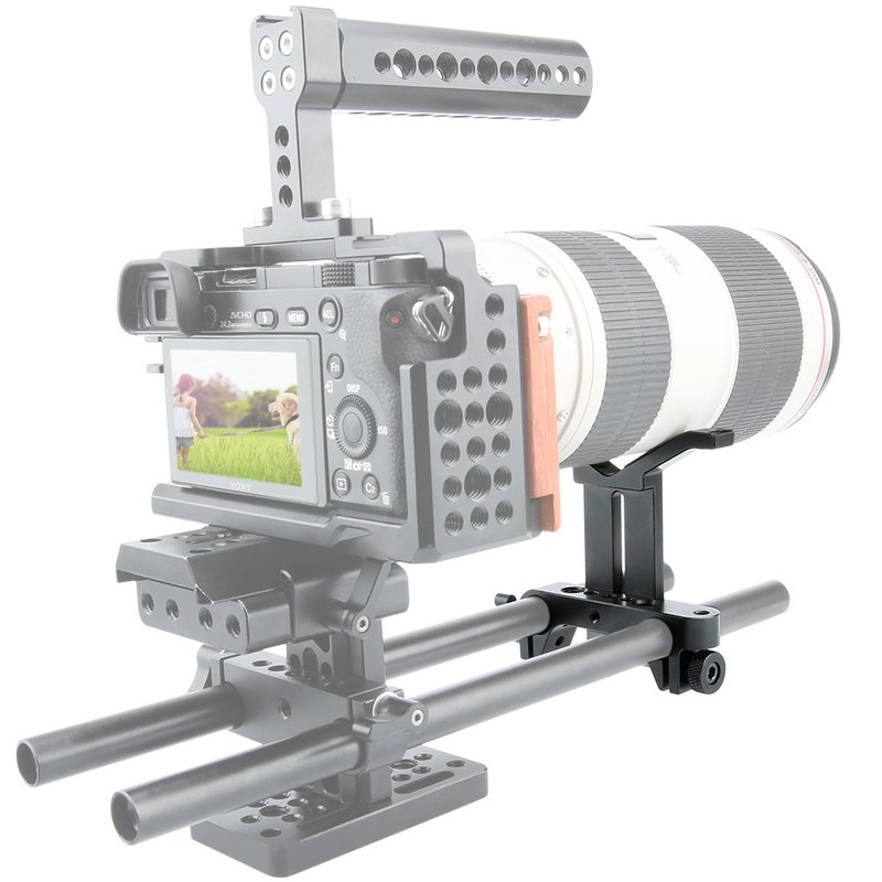 NICEYRIG Long Lens Support Height Adjustable with 15mm Rod Clamp