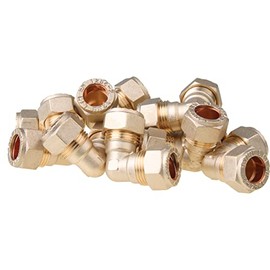 LTWFITTING 12MM OD 90 Degree Compression Elbow, Brass Compression Fitting (Pack of 10)