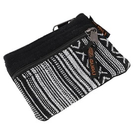 GURU SHOP Ethno Wallet – Green, Men/Women, Cotton, 10 x 11 x 1 cm, black/white, Casual
