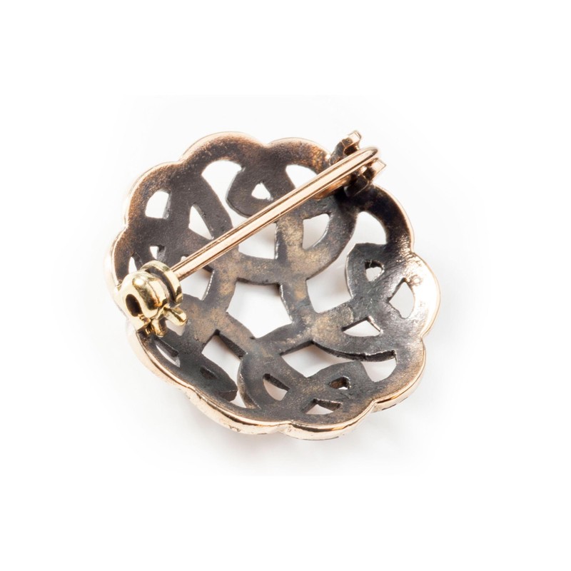 Lauin Celtic Robe Clasp Brooch Diameter 2.5 cm Bronze, Fabric