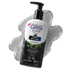 Gel Limpiador Facial Grisi Control Carbón Activado 240 ml - Para Piel Mixta a Grasa con Acné, Barros, Espinillas, Puntos Negros o Imperfecciones, Ayuda a Disminuir el Brillo y Grasa Facial