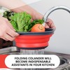 Red Kitchen Strainer Colander Set - 2 PCS Silicone Food