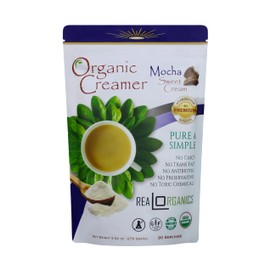 Realorganics "PURE & SIMPLE" - Powdered, Coffee Creamer / 100% Certified Organic / rBST Free / GMO Free / Gluten Free / Chemical, Additive & Preservative Free… MOCHA SWEET CREAM