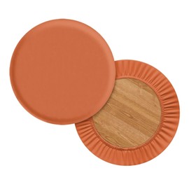 Wanyint Bar Stool Chair Cover Round Super Breathable Dark Orange Printed 14-16 Inch Saddle Stool Cover for 2 Chairs