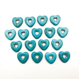 Vibrant Turquoise Beads for DIY Jewelry Making and Crafting, Perfect for Custom Necklaces, Bracelets, and Earrings (Heart 1 (Approx. 15 Pieces))
