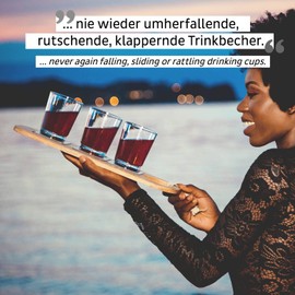 silwy magnetic drinkware – non-slip, shatter-proof plastic cups with an integrated magnet and metallic coasters – camping, boating, children – Lui Blue