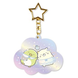 Tees Factory SG-5541472PN Aurora Acrylic Key Chain Penguin Cat H6.1 x W 5.7 x D 0.3 cm