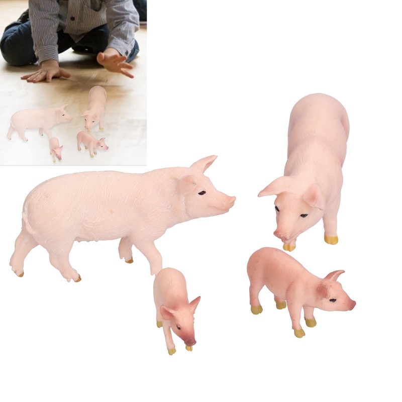 Simulation Farm Pig Animals Model Figures Toy Set Preschool Educational