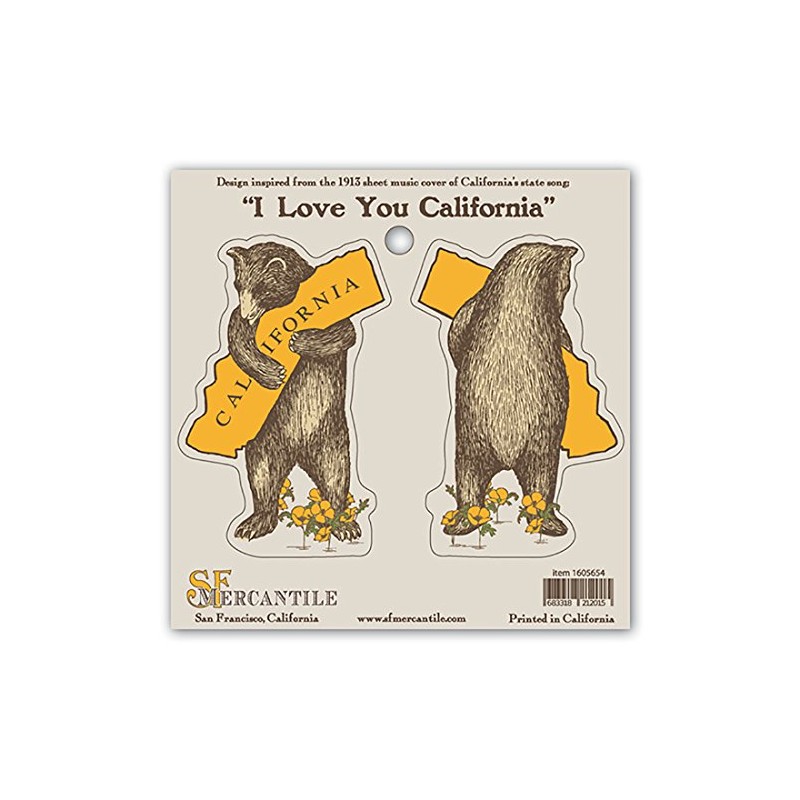 California Bear Hug Vinyl Sticker Set