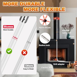 Bluesea 23 Feet Chimney Sweep Kit, Ergonomic Chimney Cleaning Kit, Extends Up to 23 Feet, Chimney Cleaner, Chimney Cleaning Tools, Chimney Cleaning System with Strong Brush, 7 Flexible Chimney Rods