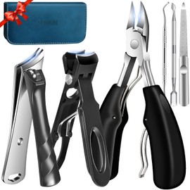Thick Toenail Clippers for Mens, Professional Large Toe Nail Clippers for Thick Nails for Seniors, Heavy Duty Edgy Ingrown Toenail Clippers, Stocking Stuffers Gifts Sharp Slanted Nail Cutter