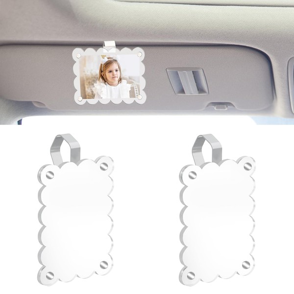 KeaJuidy 2 Stück Magnetischer personalisierter Fotohalter aus Acryl Sonnenblendenhalter Auto