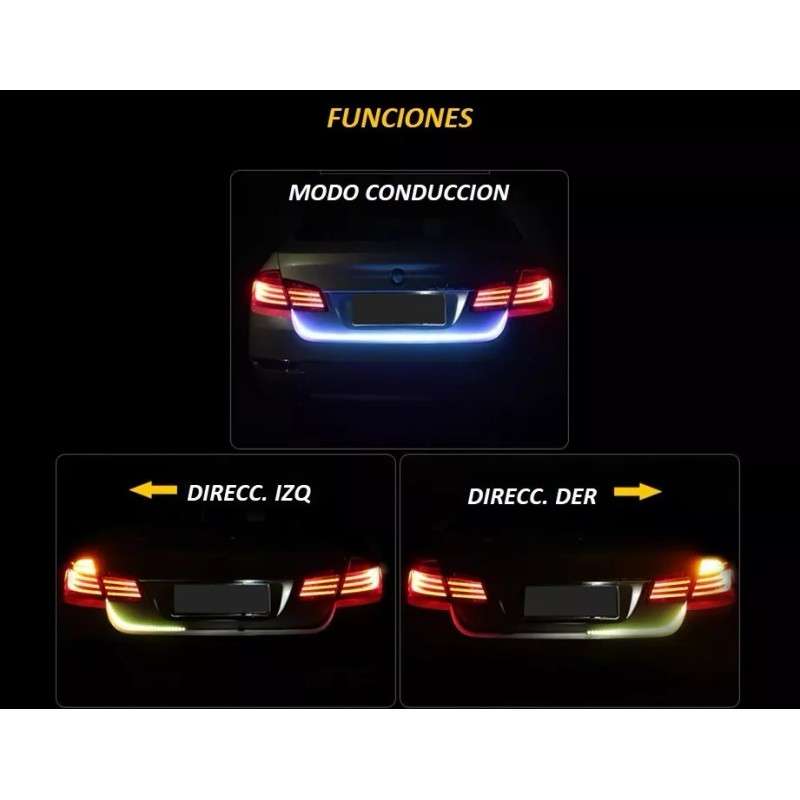 Corp.Res Electronics Tira Led Secuencial 120cm Para Cajuela Direccionales Reversa