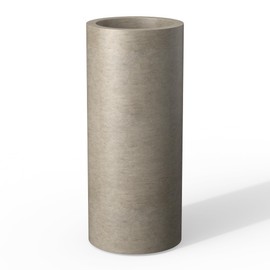 Kante 18.9 Inch Tall Cylindrical Planter, Large Round Plant Pots with Drainage Hole, Made with Concrete, Suitable for Indoor Outdoor Plants, Home Decor, Weathered Concrete