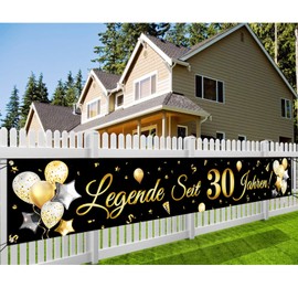 30th Birthday Banner, Legend for 30 Years Glitter Banner, Decorative 30th Birthday Long Banner for Men and Women, 30th Birthday Party Party, 300 x 50 cm (Gold)