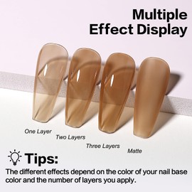 AIMEILI Autumn Rubber Base Gel, Yellow Brown Semi-Permanent Nail Polish, Elastic Base Rubber Gel UV/LED Soak Off Gel Nail Polish - Nice Thick and Self-Leveling - (588) 10ml