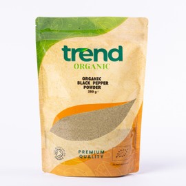 Trend Organic Black Pepper Powder, Versatile Kitchen Essential, Ideal Spice for Seasoning and Cooking with Earthy Flavour, Certified Organic, Vegan, Non-GMO, No Additives No Preservatives, Raw, 250g