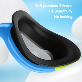 Emsina Kids Swim Goggles, Swimming Goggles for Kids Age 3-10 Boys and Girls BBlueSmokeLens) … …