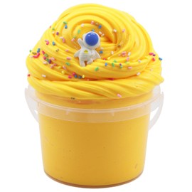 Premade Yellow Butter Slime, with Space Astronaut Accesory, Party Favors for Kids, Sensory and Tactile Stimulation, Stress Relief, for Girls & Boys(Yellow)