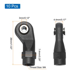 MECCANIXITY M4xL26mm Lever Steering Linkage Tie Rod Ball Head Link Joint End for RC Crawler Car Pack of 10