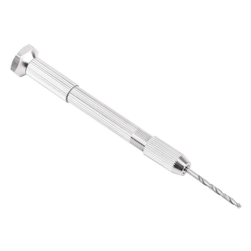 Silver Hand Drill Precision Pin Vise with 10 Pieces HSS
