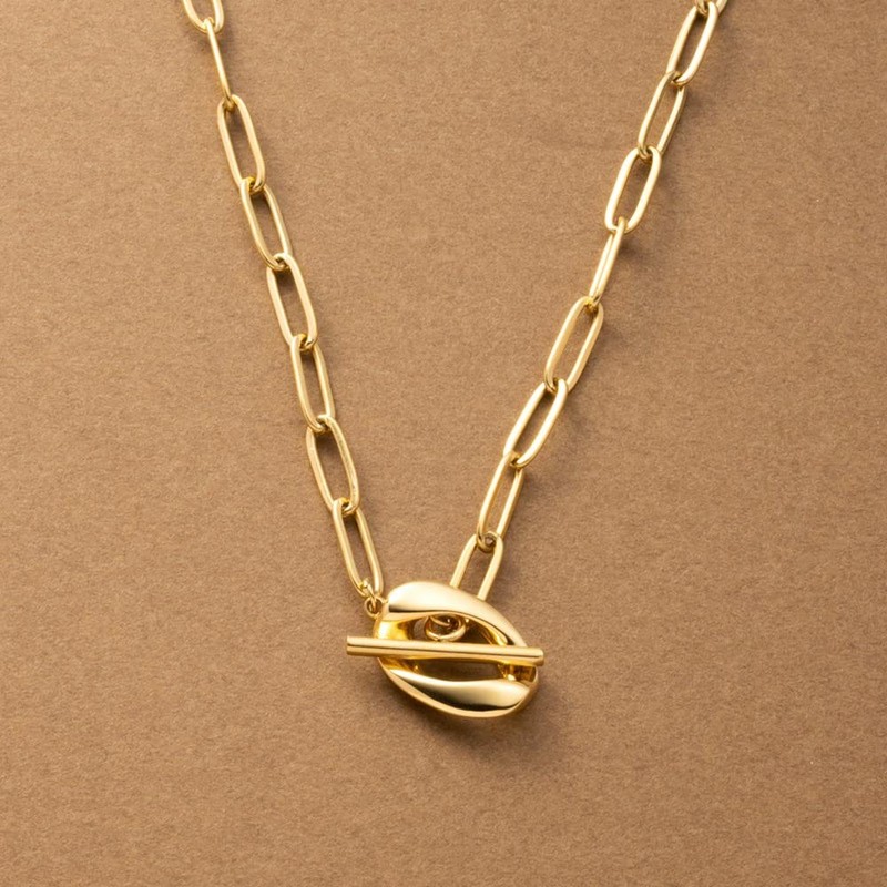 Cream Dot Necklace, Women's, Popular, Hypoallergenic, Stainless Steel, Surgical Stainless