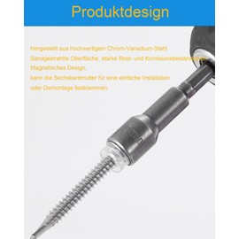 HOUSTA Pack of 10 Magnetic Hexagonal Sockets, 6-15 mm Socket Set Socket Set, Screwing Wrench Power Nut for Drill, Cordless Screwdriver (Chrome Vanadium Steel)