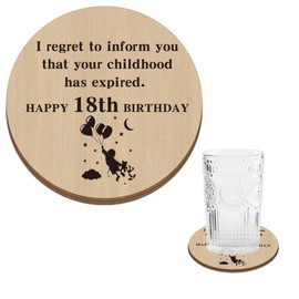 18th Birthday Gifts for Girls,18th Birthday Gifts for Boys,Birthday Gifts for Men Adults,Boys 18th Birthday Gifts,18th Birthday Presents for Girls,Gift Ideas for 18th Birthday Girl,Wooden Coaster
