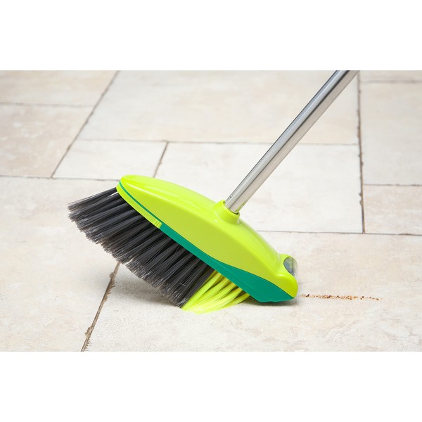 Kleensmart Easy Sweep Rotating Power Brush Broom, Green, Plastic Handle,