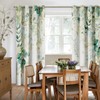 Sage Green Botanical Floral Curtains 100% Blackout Curtains 84Inch 2