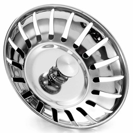 Upgraded Kitchen Sink Plug Strainer Stainless Steel Strainers Sink Plugs Replacement Drain Stopper for Food/Hair Catcher - UK Sinks Hole Diameter 78mm