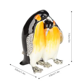 Pssopp Jewellery Box Organizer, Penguin Jewellery Box Jewellery Organiser Penguin Couple Ornament Desktop Crafts Collection Decor