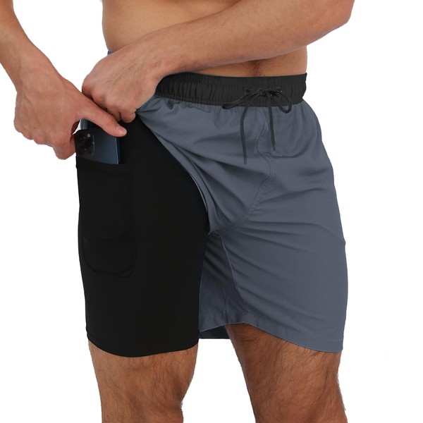 Arcweg Mens Swim Trunks with Compression Liner 2 in 1
