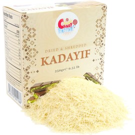 Sarah's Candy Factory Premium 250 gr Dried & Shredded Kadayif (Kataifi) Fillo Dough, Kurutulmus Kadayif Pastry Dough, Phyllo Dough for Dubai Chocolate, (8.8 Oz)