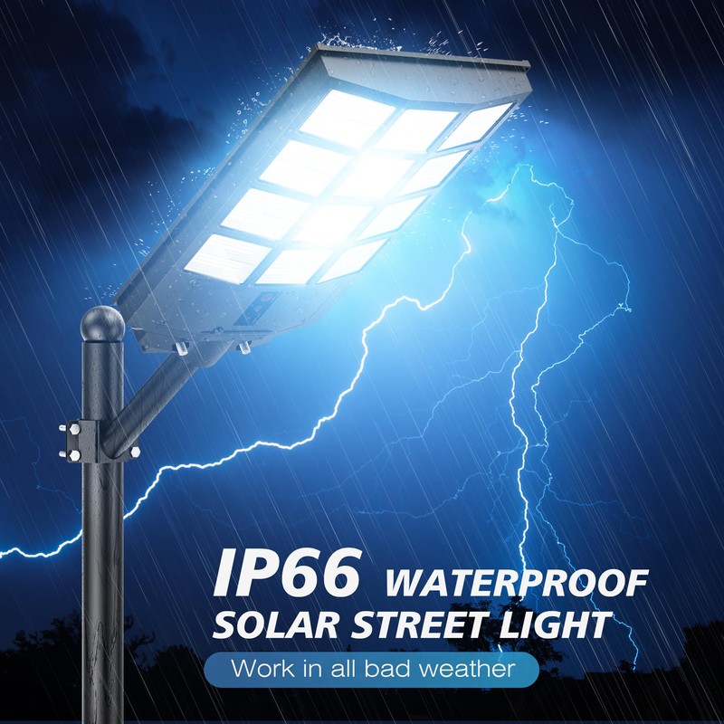 5000W Solar Street Lights Outdoor Commercial, 6500K Wide Angle Motion