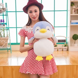 17.7 Inch Plush Penguin Stuffed Animal Penguin Hugging Pillow with Smile Face Cuddly Penguin Pillow Plushies Toy Penguin Huggable Anime Gifts for Kids And Lovers In Birthday,Valentines,Christmas