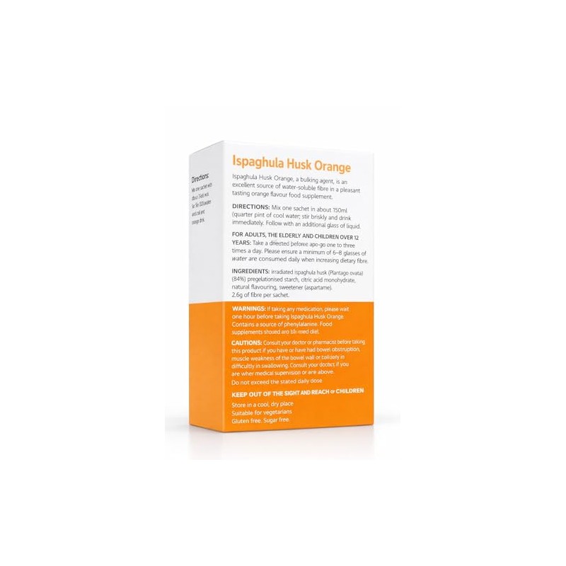 Ispaghula Husk Orange Drink Sachets Contains Natural Fibre Pack of