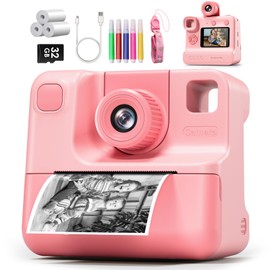Instant Print Camera for Kids, 1080P Kids Instant Cameras,HD Selfie Digital Video Cameras Toddler 3 Rolls Print Paper & 32G Card,Christams Birthday Gifts for Girls Boys Age 5 6 7 8 9 10