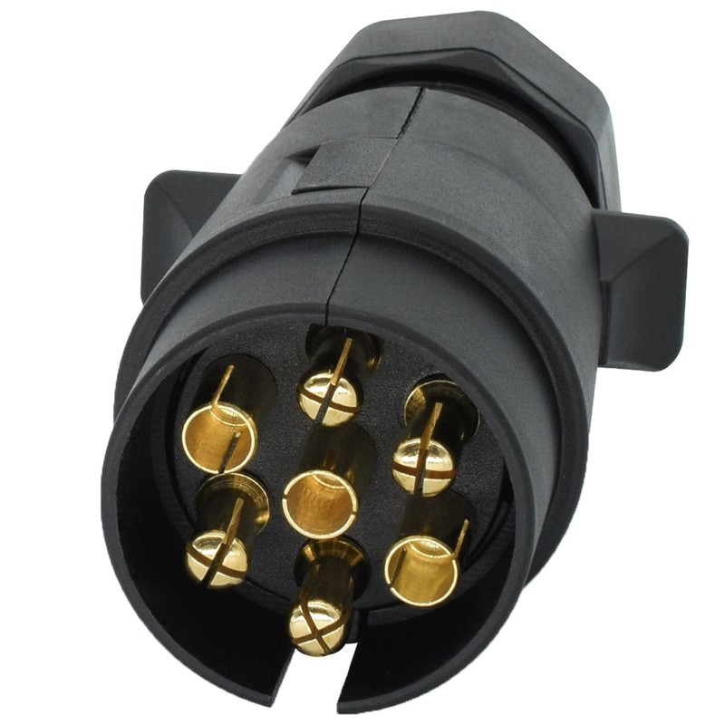 MOUNAY 7 Pin European Trailer Socket+Plug Tow Bar Connector Adapter