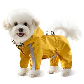 LOS ANDES Dog Raincoat, Waterproof & Comfortable, Yellow, XL, Polyester, Small Dogs Puppies