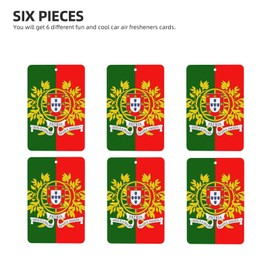 ANFXIEDU Portuguese Flag 6Pcs Car scented tablets, Hanging Fragrance Scented Cards for Car Bedroom Wardrobe Shoe Cabinet