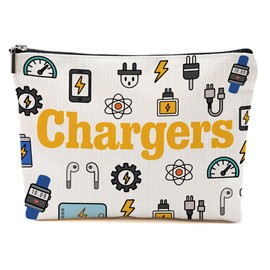BQXH Cable Chargers Organizer Makeup Bag for Women, Portable Cosmetic Bag Travel Organizer Charging Cord Electronics Accessories Storage Makeup Pouch, Birthday Christmas Gifts for Women