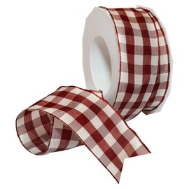 Morex Ribbon Karo Wired Ribbon, 1-1/2" by 22 yd, Burgundy