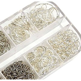 Pack of 1000 Eyelets Jump Rings Jump Rings Silver Eyelet 3 mm 8 mm 10 mm 12 mm x 0.7 mm Connector Open Rings Connecting Rings Chain Accessories Jewellery Parts Craft Set DIY M83