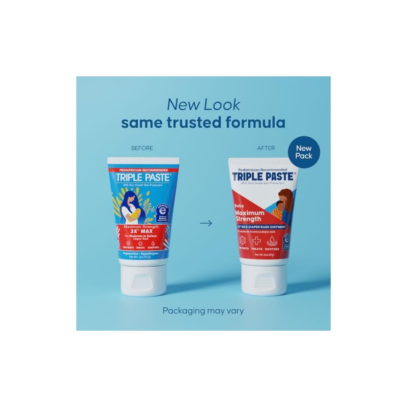 Triple Paste 3X Max Strength Diaper Rash Ointment, 40% Zinc