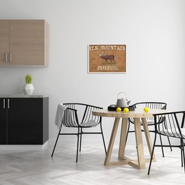 Stupell Industries Antique Elk Mountain Coffee Kitchen Sign Rustic Animal, Designed by June Erica Vess White Framed Wall Art, 16 x 20, Brown