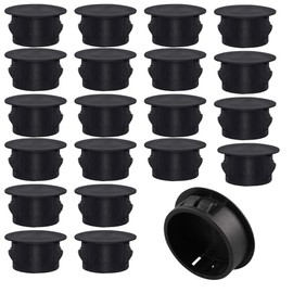 EORPAVU Furniture Protective Caps 20 Pieces Plastic Cover Plugs 15mm Hole Plugs Pipe Cover Plugs End Caps for Furniture Drilling (Black)