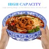 Kichvoe 7Inch White And Blue Porcelain Bowls Ceramic Noodle Bowl
