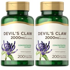 Piping Rock Devil's Claw 2000mg 2X200 Caps Non GMO Harpagophytum procumbens